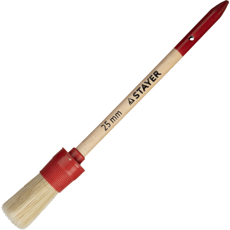 Изображение товара Кисть малярная круглая Stayer Master из натуральной щетины 25 мм (0141-25)