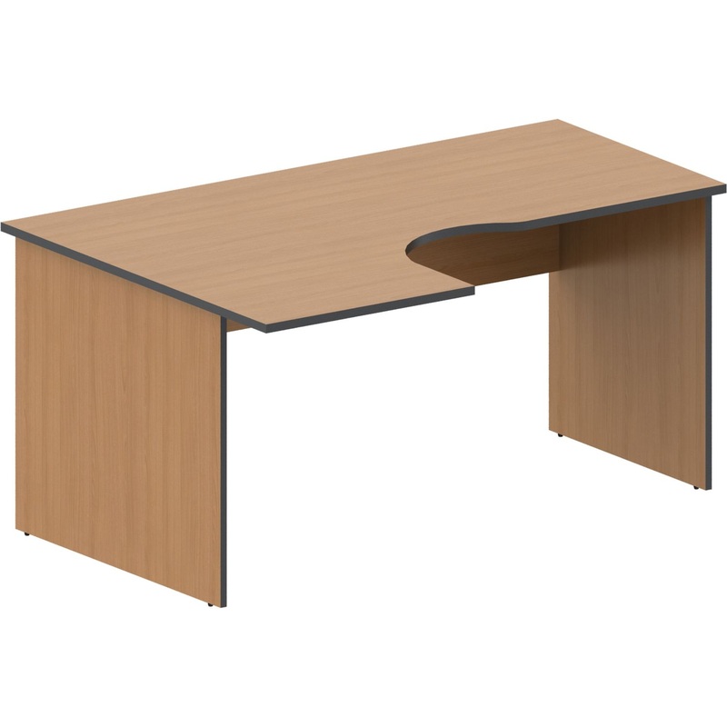 Изображение товара Эргономичный левый офисный стол Агат АО-44L из ЛДСП 1600х1100х750 мм ольха