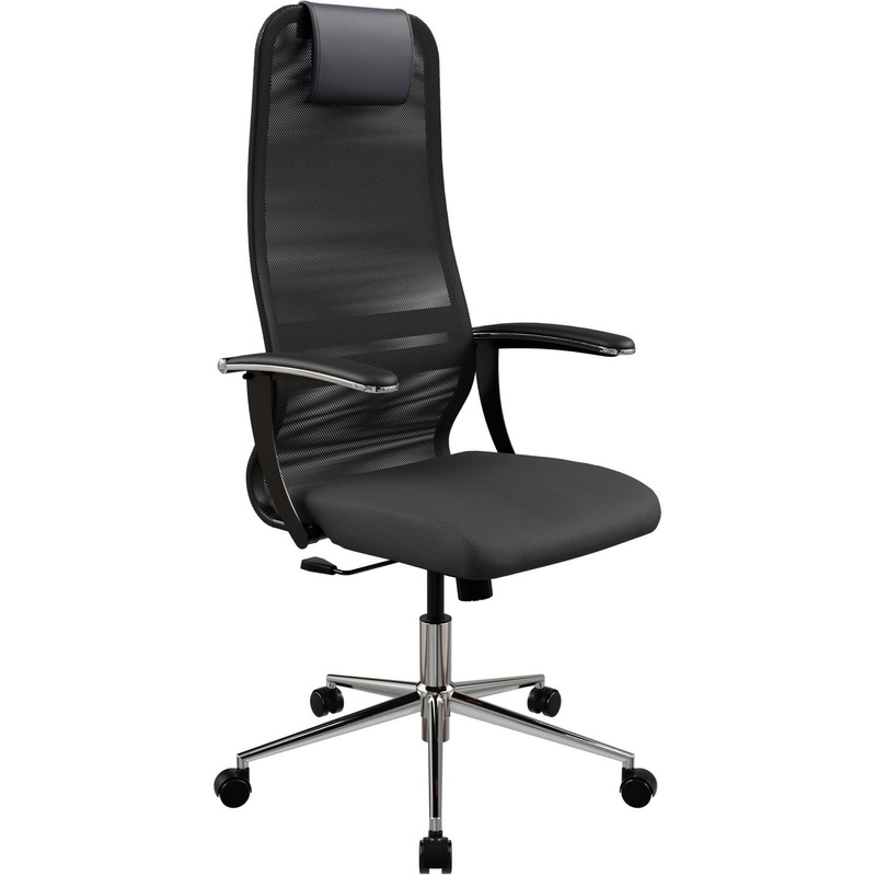 Изображение товара Кресло для руководителя Ergolife SU-B-8 чёрное из ткани и металла