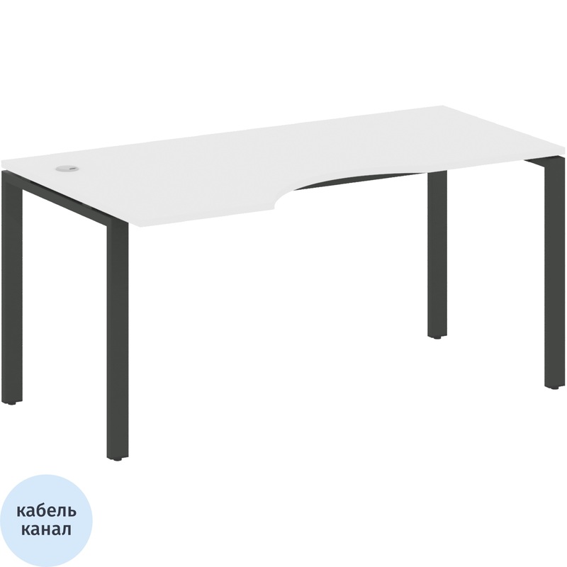 Изображение товара Эргономичный левый стол Metal System Style БП.СА-1 Л белый антрацит для офиса и дома