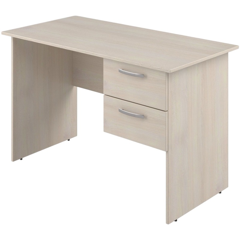 Изображение товара Стол для учителя Комус Мебель с подвесной тумбой (дуб шамони светлый, 1200х600х760 мм)