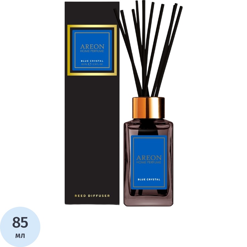 Изображение товара Аромадиффузор Areon Blue Crystal 85 мл с ротанговыми палочками для дома и офиса