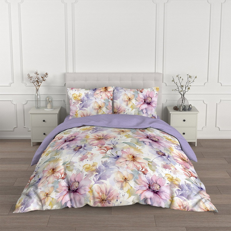 Изображение товара Постельное белье Для Snoff Тициана 1.5-спальное сатин с нежными дизайнами