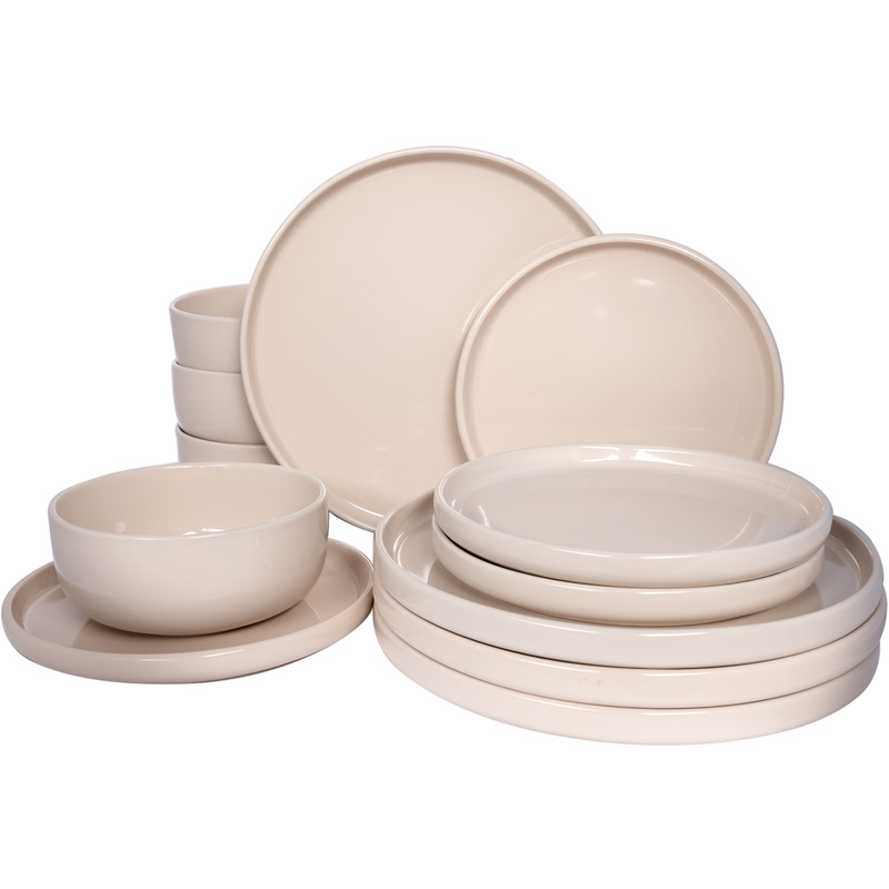 Изображение товара Набор столовой посуды Remiling Premier 12 предметов керамический кремовый
