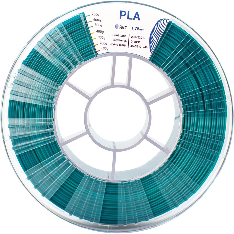 Изображение товара Пластик PLA для 3D-принтера Rec зеленый матовый 1.75 мм 0.75 кг