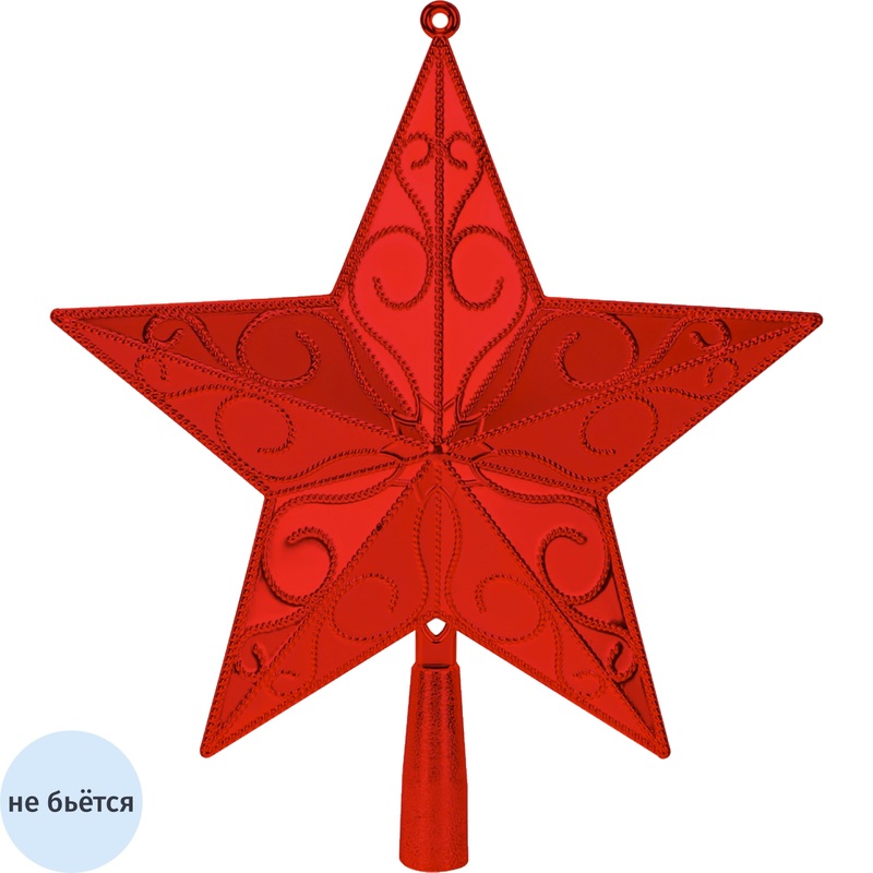Изображение товара Верхушка на ёлку Miland Звезда пластик красная (высота 23 см)