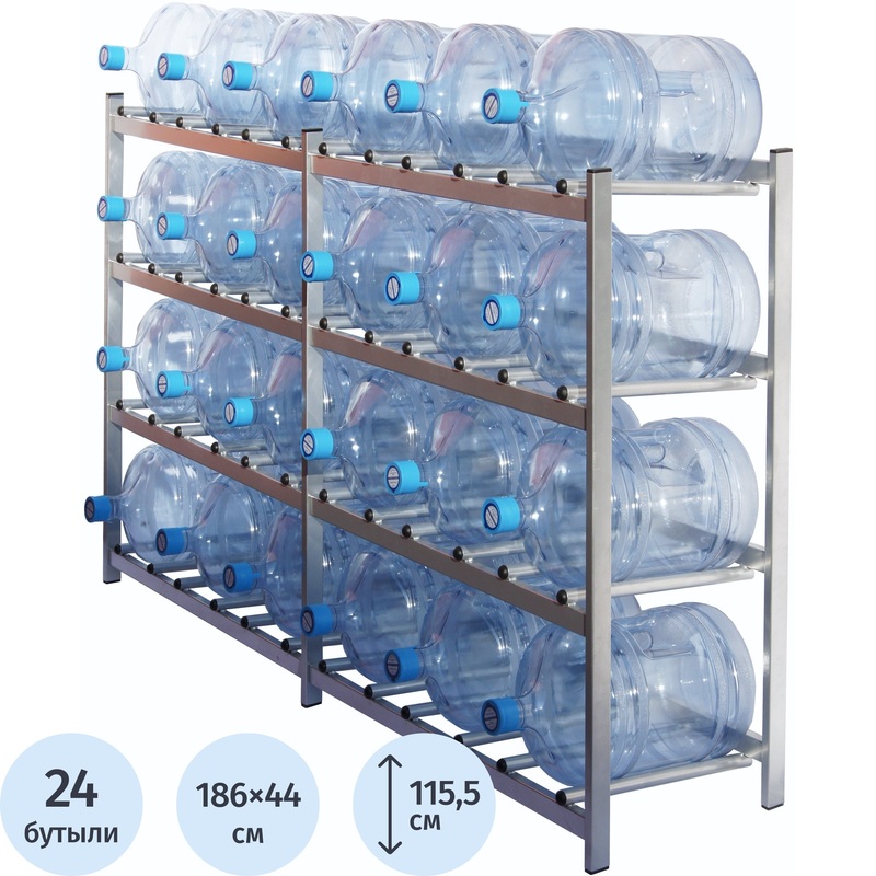 Изображение товара Стеллаж для бутилированной воды Комус Мебель Бомис-24 24 бутылей офисный и складской