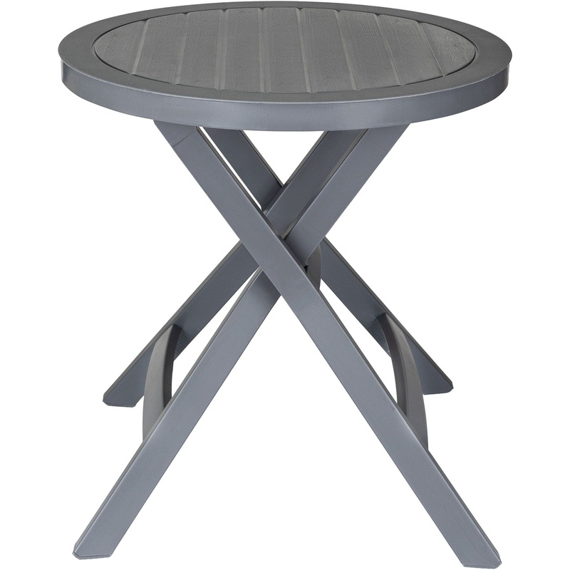 Изображение товара Пластиковый круглый садовый стол Domfy Garden Table серый 700х700х720 мм