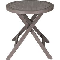 Стол пластиковый круглый Domfy Garden Table коричневый (700х700х720 мм)