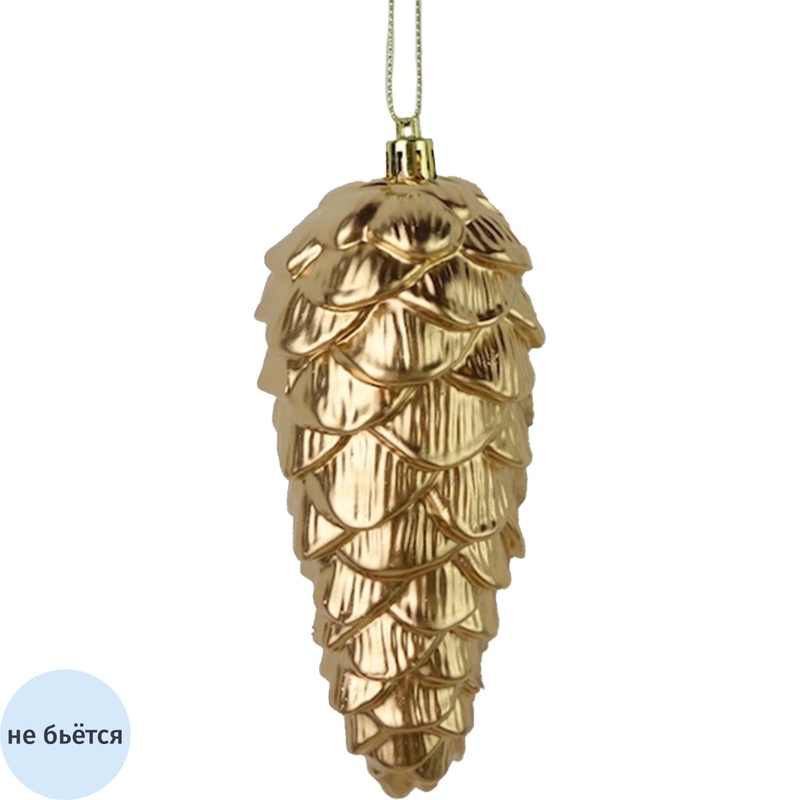Изображение товара Новогоднее украшение на ёлку Шишка Время Чудес, золотистое, 13.5x6x6 см