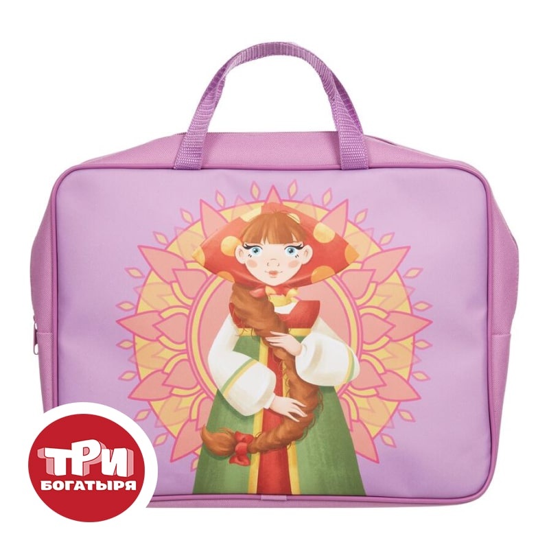 Изображение товара Папка для тетрадей Комус Три богатыря Любава А4 сиреневый