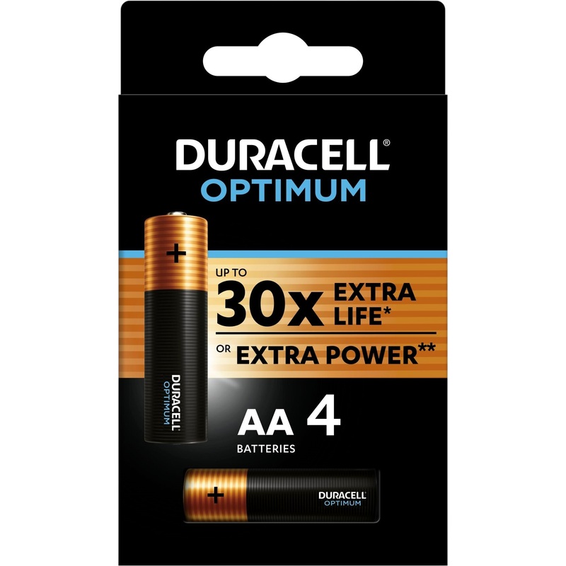 Изображение товара Батарейка AA пальчиковая Duracell Optimum 4 шт блистер алкалиновая