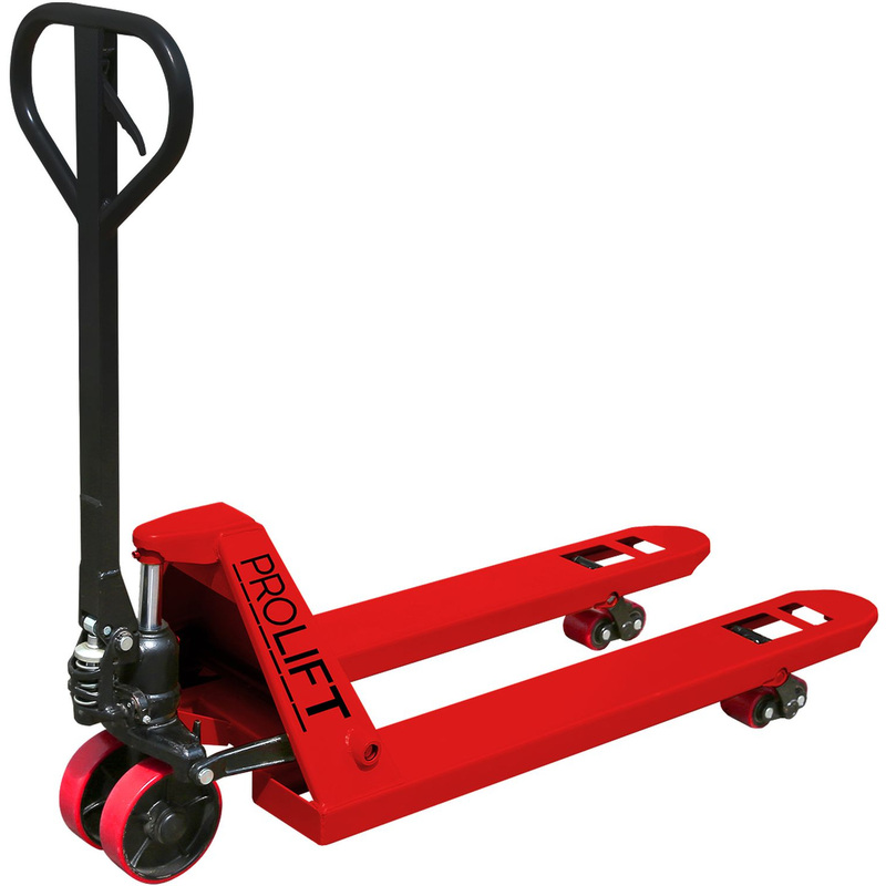 Изображение товара Уценка. Тележка гидравлическая (рохля) Prolift DF 25 (2500 кг, 550x1150 мм, полиуретановые колёса)