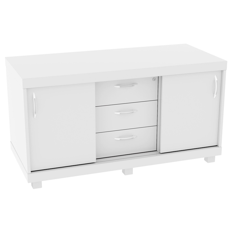 Изображение товара Сервисная тумба Комус Мебель Easy Director с 3 ящиками белый жемчуг 1200х540х640 мм