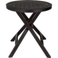 Стол пластиковый круглый Domfy Garden Table тёмный шоколад (700х700х720  мм)