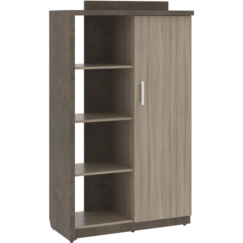 Изображение товара Шкаф для документов Wood&Stone СФ-534172 полузакрытый (бетон чикаго тёмный/дрифтвуд/графит, 1037х454.5х1770 мм)