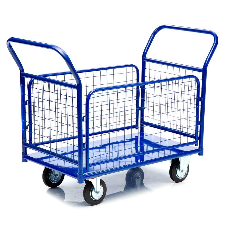 Изображение товара Платформенная тележка с бортами КПО-300-С-200-И 690 кг Россия