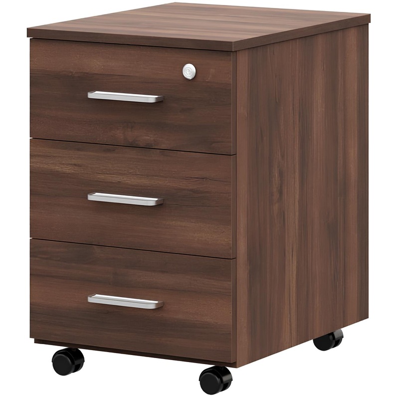 Изображение товара Тумба подкатная Fregat Easy to lead с замком 3 ящика орех бакаут