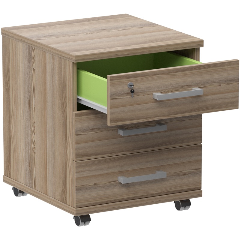 Изображение товара Тумба подкатная Аргентум НТ-330 с замком дуб сафари 3 ящика офисная мебель