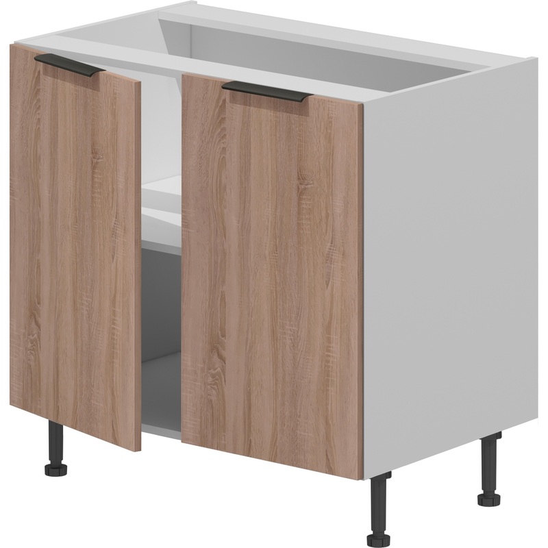 Изображение товара Кухонный шкаф базовый VOK B2D 72 90 дуб сонома белый шагрень 900x530x870 мм