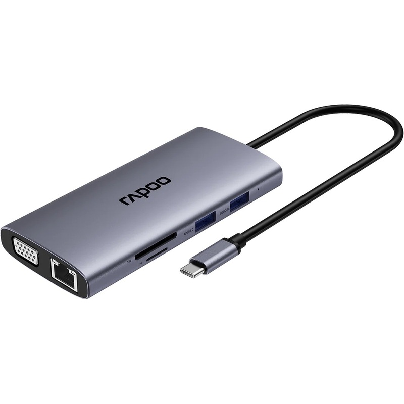 Изображение товара Разветвитель USB Rapoo XD101 (XD101-SGRY) с множеством портов и VGA HDMI