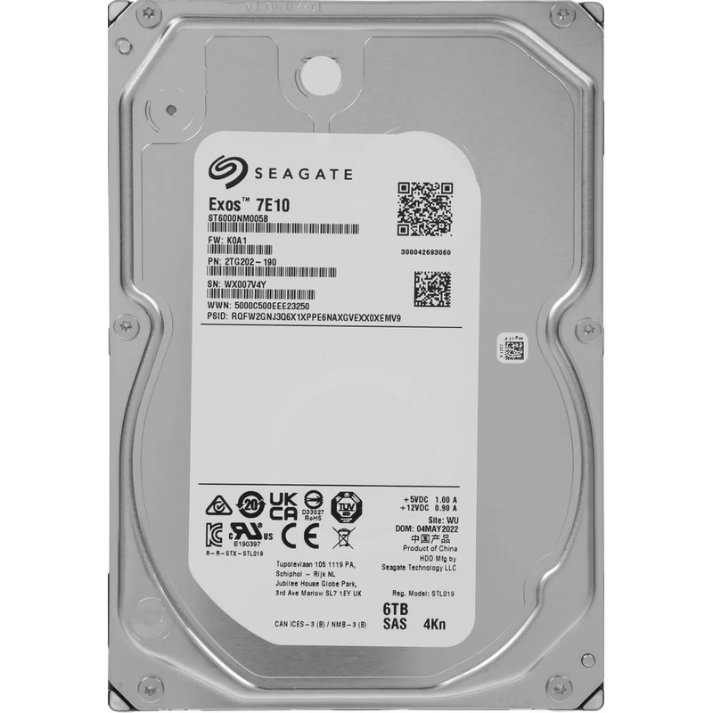 Изображение товара Жёсткий диск Seagate Exos 7E10 12 ТБ ST6000NM005B для серверов