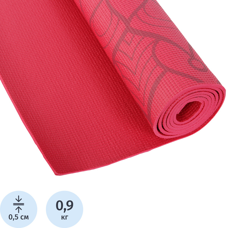 Изображение товара Коврик для фитнеса и йоги Larsen 180х60х0.5 см красный