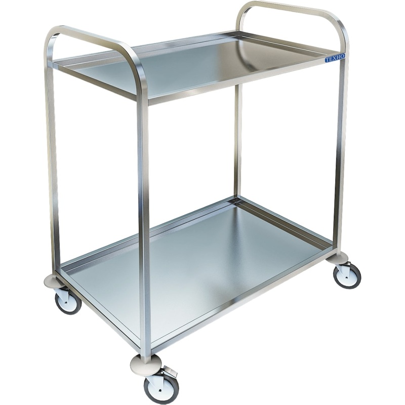 Изображение товара Тележка сервировочная ТП-220 двухярусная из нержавеющей стали 800x500x965 мм