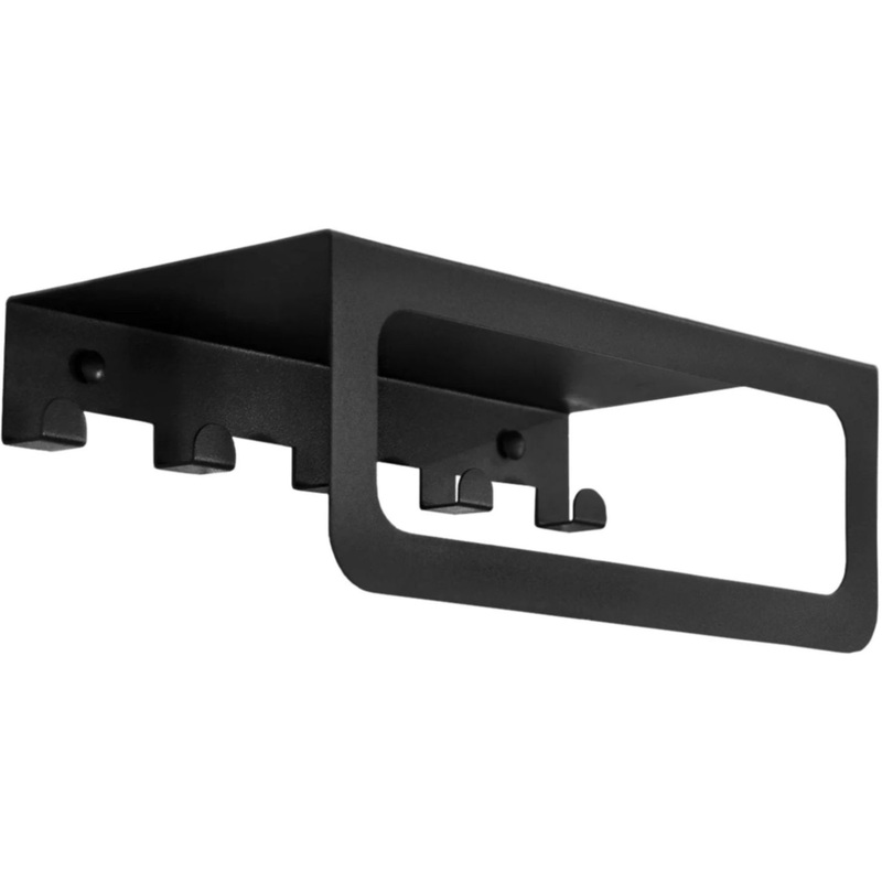 Изображение товара Полка настенная Manzzaro 30×15×11 см чёрная Муар с крючками