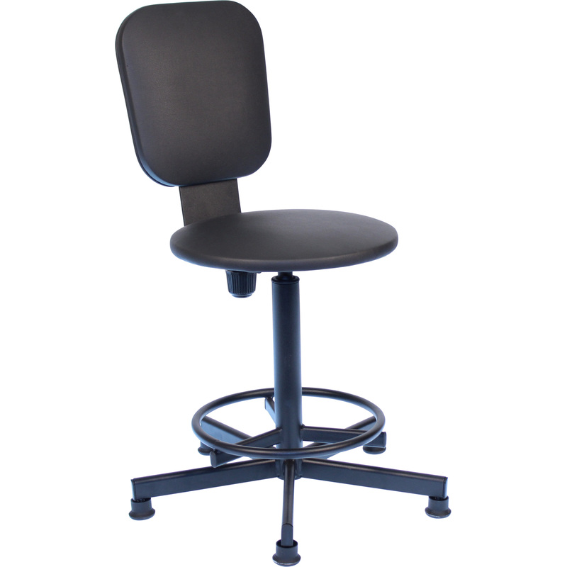 Изображение товара Лабораторный стул РС 01.00.37 с опорой для ног черный