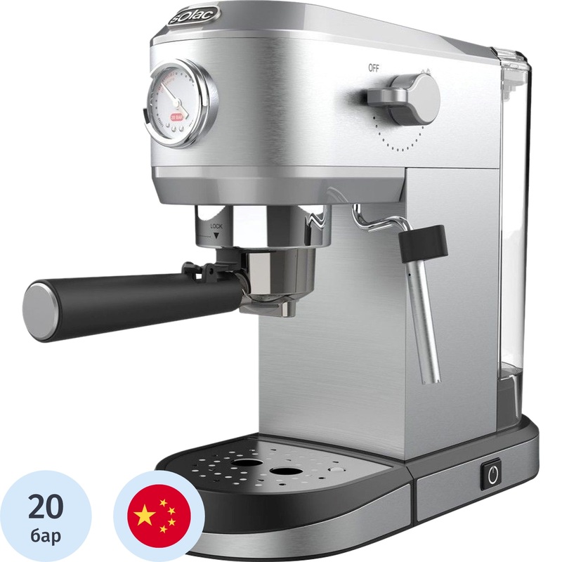 Изображение товара Кофемашина рожковая Solac Taste Slim Pro CE4520 серебристая для эспрессо и капучино