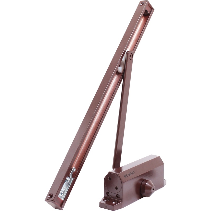 Изображение товара Доводчик дверной Булат 15374 до 90 кг коричневый скользящий с регулировкой