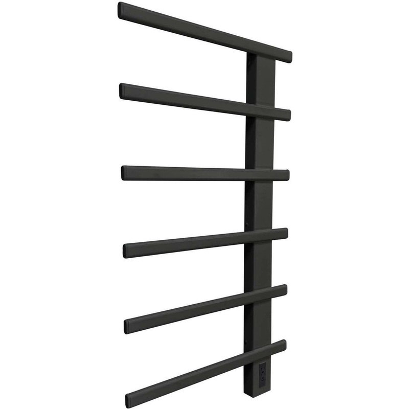 Изображение товара Полотенцесушитель электрический правое подключение ЭПС 500х900НС Е6Э 900х500 мм чёрный матовый