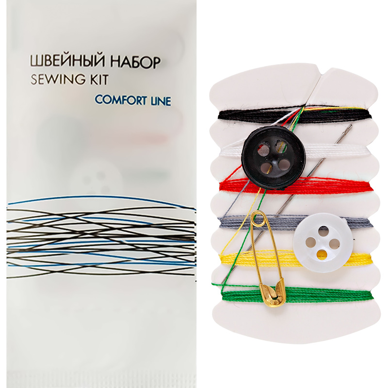 Изображение товара Набор швейный Comfort Line флоупак 4 предмета 500 штук для ремонта одежды