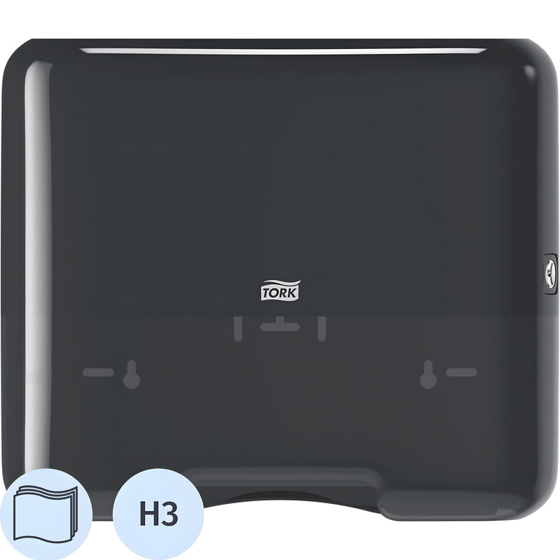 Изображение товара Уценка. Диспенсер для полотенец листовых Tork Mini Singlefold H3 чёрный (553108)