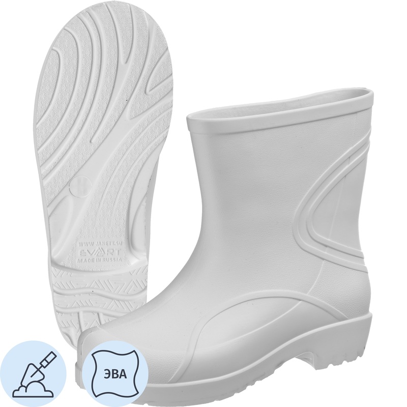 Изображение товара Полусапоги женские Evart Виктория ЭВА белые размер 39-40 легкая водонепроницаемая обувь