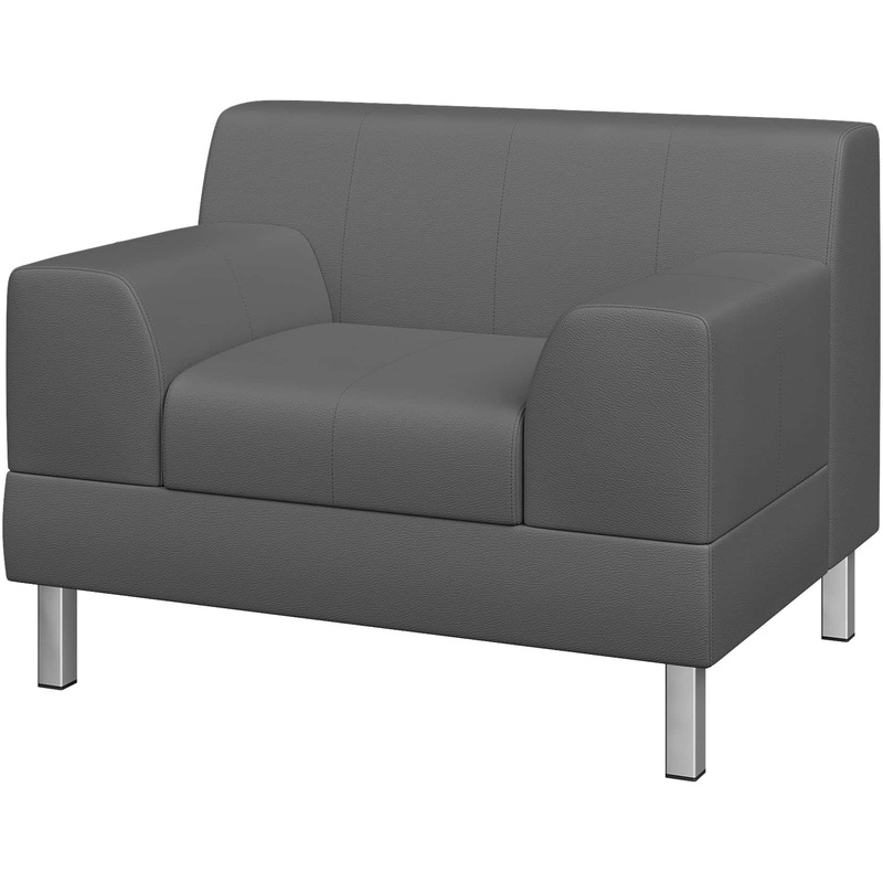 Изображение товара Кресло Flagman серое из искусственной кожи для офиса и учреждений