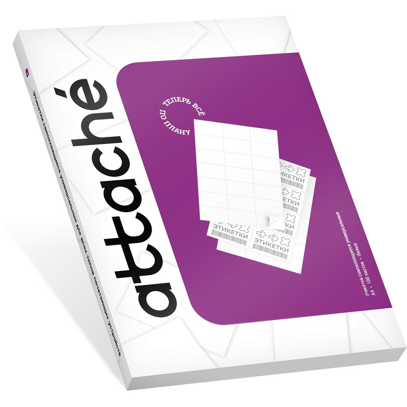 Изображение товара Этикетки Attache ProMega Label Basic 70x37 мм, 24 шт/лист, 100 л., белые