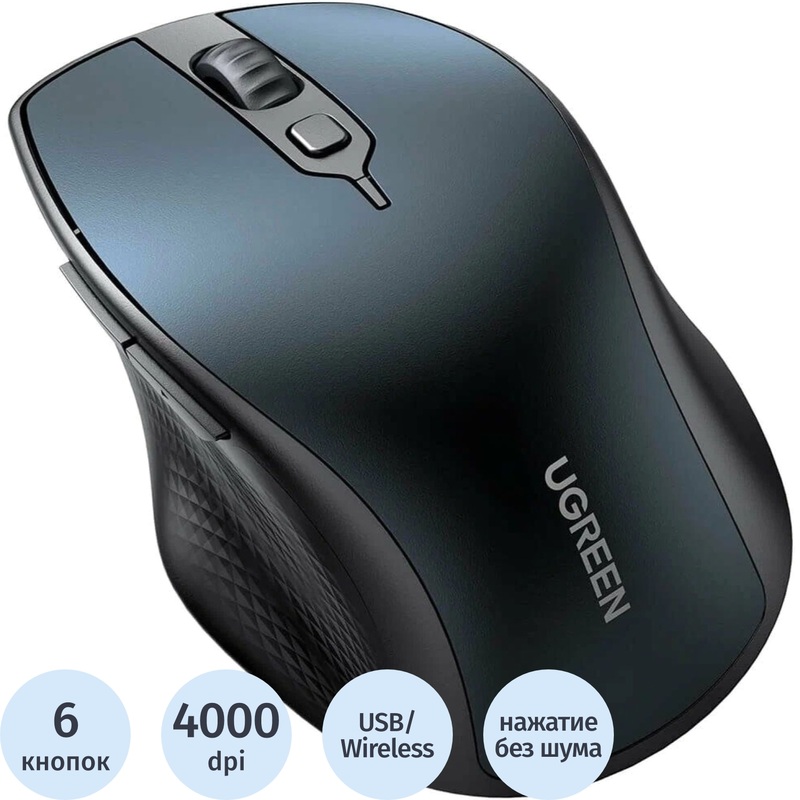 Изображение товара Мышь беспроводная Ugreen MU101 синяя (15807_)