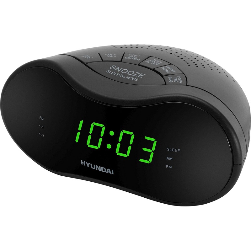 Изображение товара Радиобудильник Hyundai H-RCL200 черный с двумя сигналами и радио
