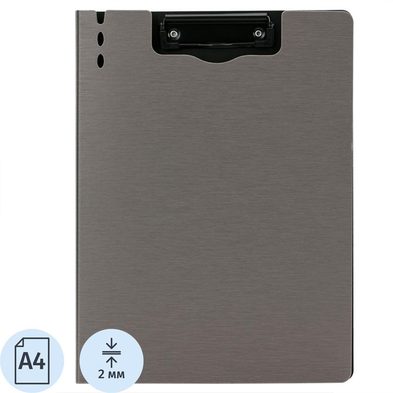 Изображение товара Папка-планшет с крышкой Deli А4 пластиковая темно-серая