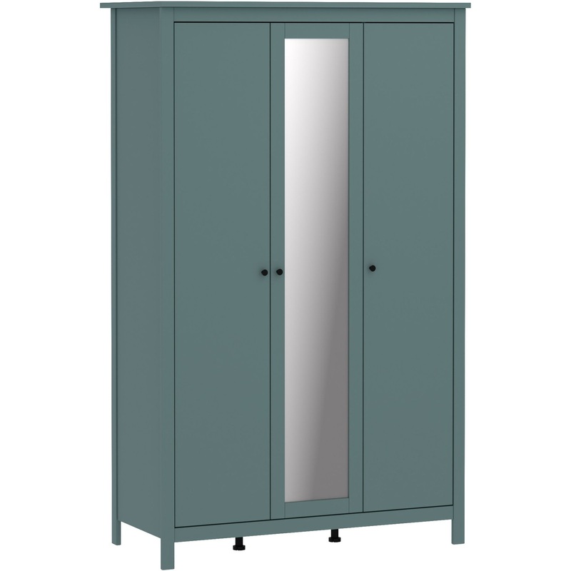 Изображение товара Шкаф для одежды с зеркалом в стиле Прованс 1320х646х2155 мм тёмно-бирюзовый