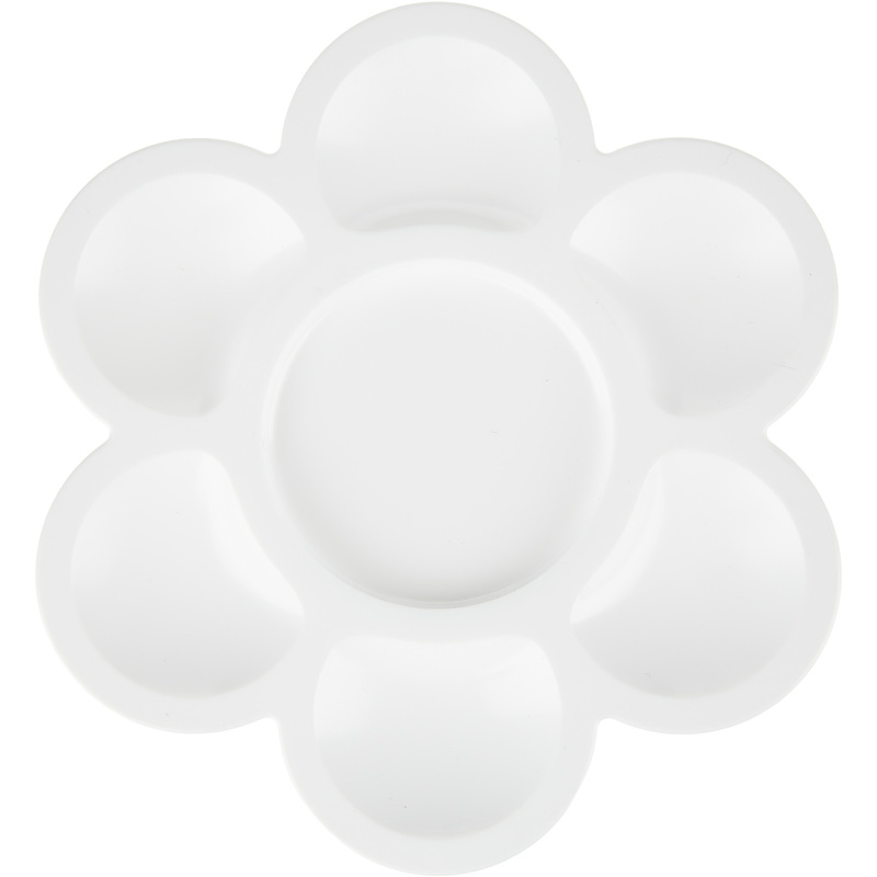 Изображение товара Палитра Луч Цветочек пластиковая белая (6 отделений для красок, 1 отделение для смешивания)