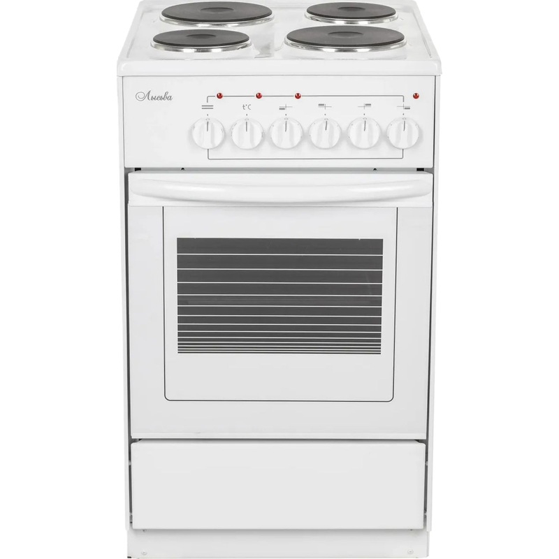 Изображение товара Электрическая плита Лысьва ЭП 411 СТ узкая белая 4 конфорки 57 литров