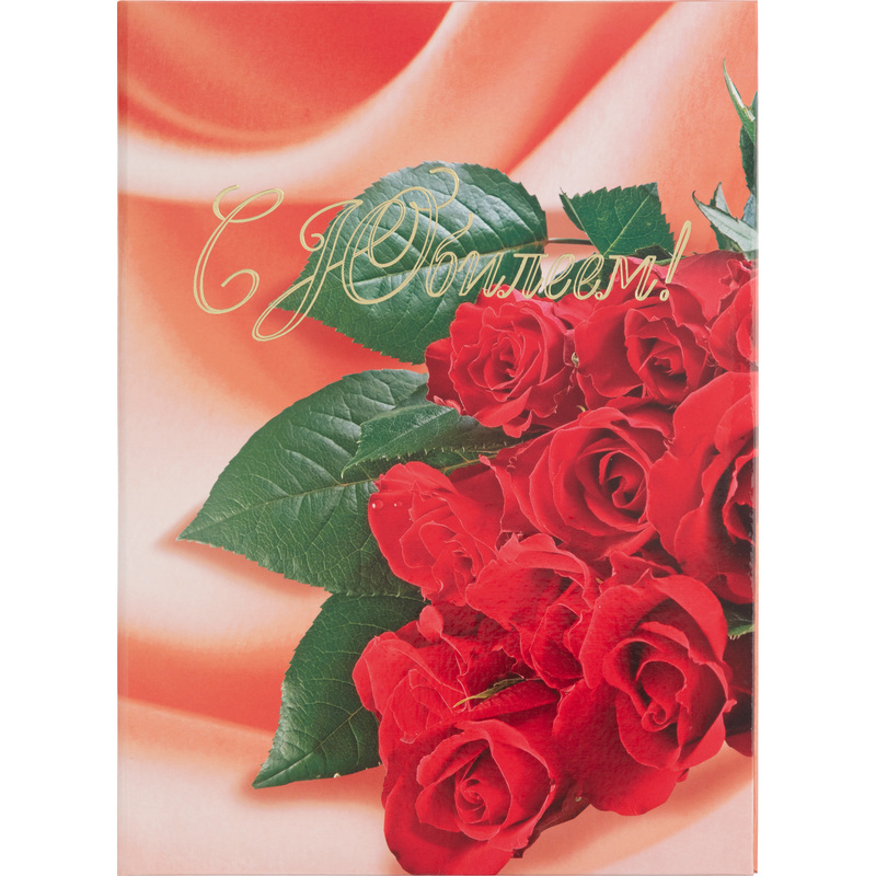 Изображение товара Адресная папка на юбилей А4 разноцветная с рисунком и золотистым тиснением