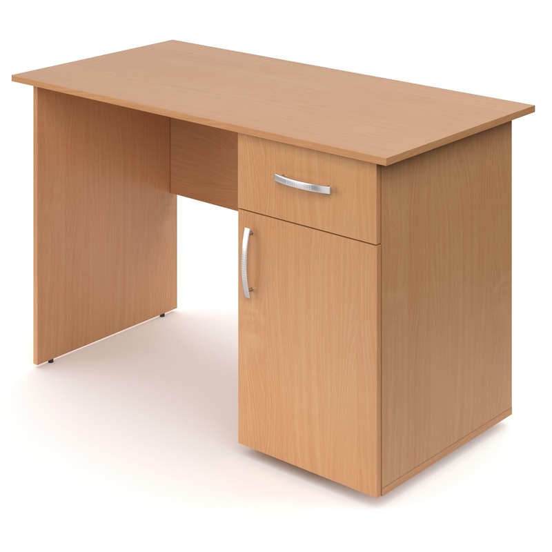 Изображение товара Стол с тумбой МДО (бук, 1200х600х760 мм)