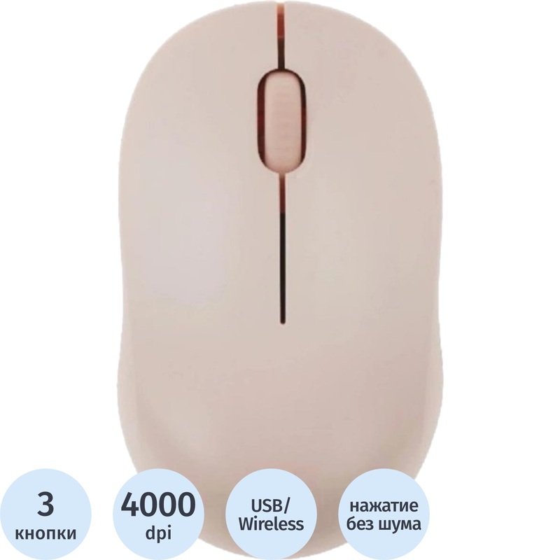 Изображение товара Беспроводная мышь Ugreen M331 розовая оптическая USB 4000 dpi бесшумная