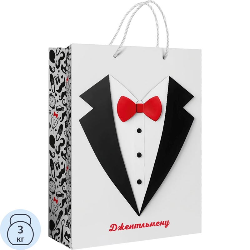 Изображение товара Подарочный пакет ламинированный Джентльмену 31x22x10 см ГК Горчаков