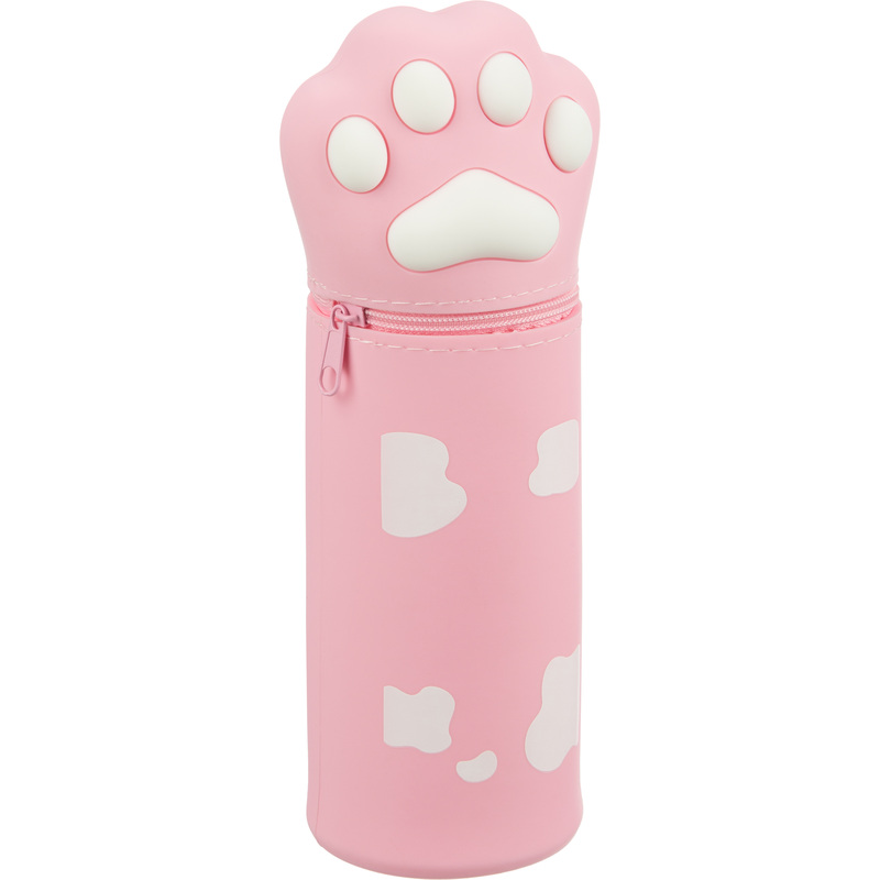 Изображение товара Пенал-тубус односекционный Комус Класс розовый кошачья лапа силикон