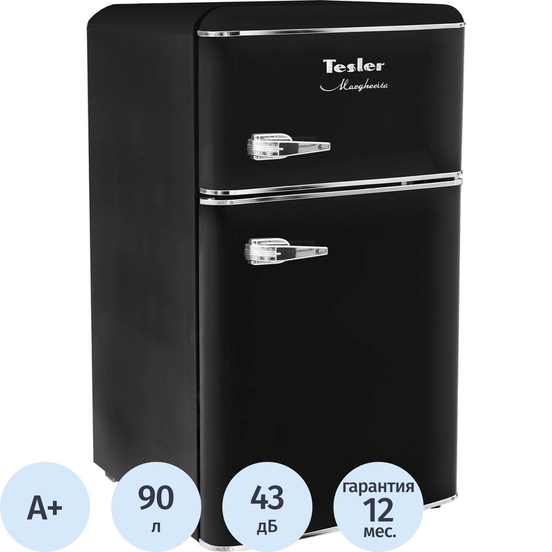Изображение товара Двухкамерный холодильник Tesler RT-97 90л화이트 черный